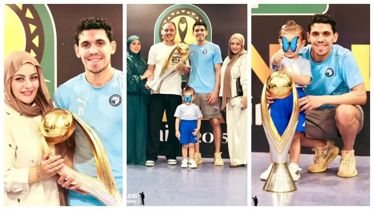احتفال نجم بيراميدز مع