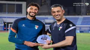 منتخب فلسطين يفتتح حفل تكريم وسام أبو على بعد إنجاز الدوري المصري مع الأهلي